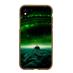 Чехол iPhone XS Max матовый Космический шторм, цвет: 3D-коричневый