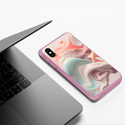 Чехол iPhone XS Max матовый Нюдовый всплеск, цвет: 3D-розовый — фото 2