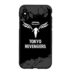 Чехол iPhone XS Max матовый Tokyo Revengers glitch на темном фоне