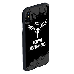 Чехол iPhone XS Max матовый Tokyo Revengers glitch на темном фоне, цвет: 3D-черный — фото 2