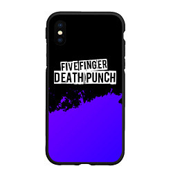 Чехол iPhone XS Max матовый Five Finger Death Punch purple grunge