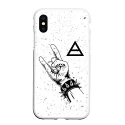 Чехол iPhone XS Max матовый Thirty Seconds to Mars и рок символ, цвет: 3D-белый