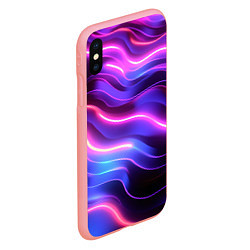 Чехол iPhone XS Max матовый Неоновые волны, цвет: 3D-баблгам — фото 2