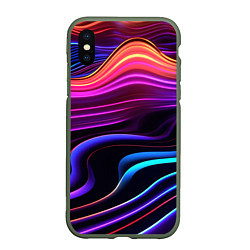 Чехол iPhone XS Max матовый Неоновые волны