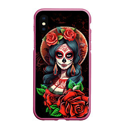 Чехол iPhone XS Max матовый Паломница - La Peregrina, цвет: 3D-малиновый
