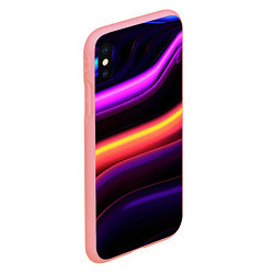 Чехол iPhone XS Max матовый Неоновые трубы на черном фоне, цвет: 3D-баблгам — фото 2