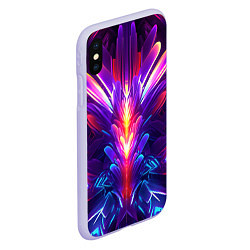 Чехол iPhone XS Max матовый Неоновые объекты абстракция, цвет: 3D-светло-сиреневый — фото 2