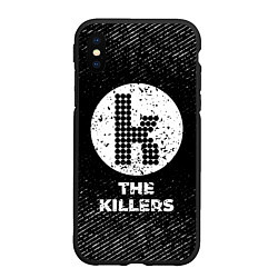 Чехол iPhone XS Max матовый The Killers с потертостями на темном фоне