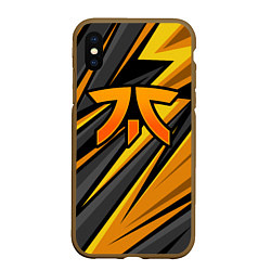 Чехол iPhone XS Max матовый Fnatic - киберспорт желтый, цвет: 3D-коричневый