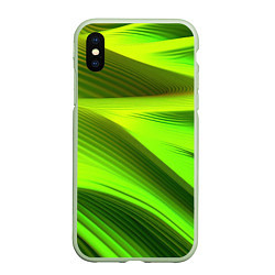 Чехол iPhone XS Max матовый Светлый зеленый абстрактный фон, цвет: 3D-салатовый