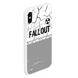 Чехол iPhone XS Max матовый Fallout glitch на светлом фоне: символ сверху, цвет: 3D-белый — фото 2