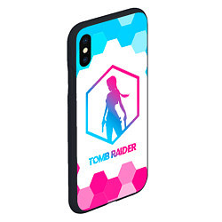 Чехол iPhone XS Max матовый Tomb Raider neon gradient style, цвет: 3D-черный — фото 2