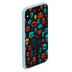 Чехол iPhone XS Max матовый Skull party, цвет: 3D-голубой — фото 2