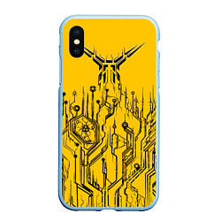Чехол iPhone XS Max матовый Киберпанк Yellow-Black