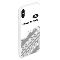 Чехол iPhone XS Max матовый Land Rover speed на светлом фоне со следами шин: с, цвет: 3D-белый — фото 2