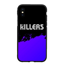 Чехол iPhone XS Max матовый The Killers purple grunge, цвет: 3D-черный