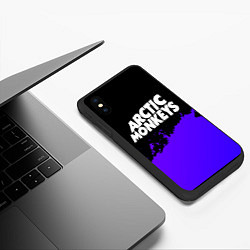 Чехол iPhone XS Max матовый Arctic Monkeys purple grunge, цвет: 3D-черный — фото 2