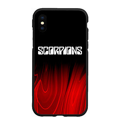 Чехол iPhone XS Max матовый Scorpions red plasma