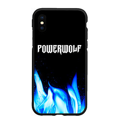 Чехол iPhone XS Max матовый Powerwolf blue fire