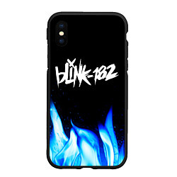 Чехол iPhone XS Max матовый Blink 182 blue fire