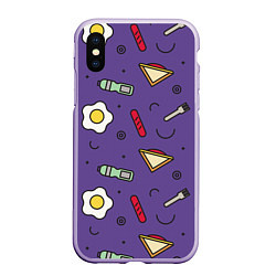 Чехол iPhone XS Max матовый Eggs breakfast, цвет: 3D-светло-сиреневый