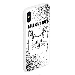 Чехол iPhone XS Max матовый Fall Out Boy рок кот на светлом фоне, цвет: 3D-белый — фото 2