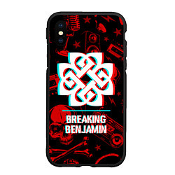 Чехол iPhone XS Max матовый Breaking Benjamin rock glitch