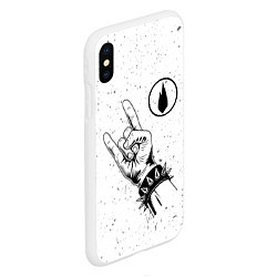 Чехол iPhone XS Max матовый Thousand Foot Krutch и рок символ, цвет: 3D-белый — фото 2