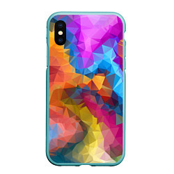 Чехол iPhone XS Max матовый Super colors, цвет: 3D-мятный