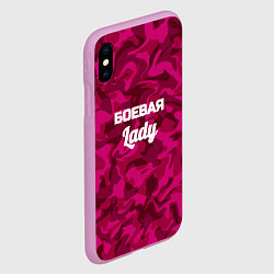 Чехол iPhone XS Max матовый Боевая Lady, цвет: 3D-сиреневый — фото 2