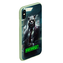 Чехол iPhone XS Max матовый Payday 3 crazy bear, цвет: 3D-салатовый — фото 2