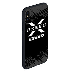 Чехол iPhone XS Max матовый Exeed speed на темном фоне со следами шин, цвет: 3D-черный — фото 2