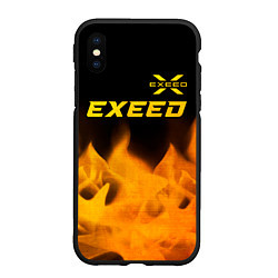 Чехол iPhone XS Max матовый Exeed - gold gradient: символ сверху, цвет: 3D-черный