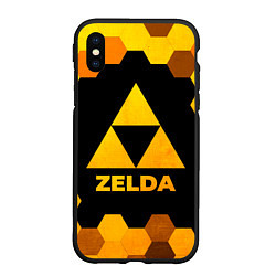 Чехол iPhone XS Max матовый Zelda - gold gradient