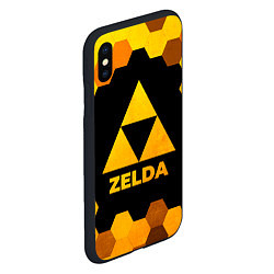 Чехол iPhone XS Max матовый Zelda - gold gradient, цвет: 3D-черный — фото 2