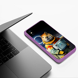 Чехол iPhone XS Max матовый Capy astronaut - Nasa - neural network, цвет: 3D-фиолетовый — фото 2