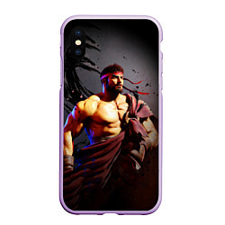 Чехол iPhone XS Max матовый Street Fighter: Ryu, цвет: 3D-сиреневый