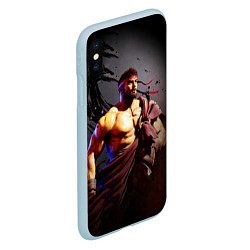 Чехол iPhone XS Max матовый Street Fighter: Ryu, цвет: 3D-голубой — фото 2