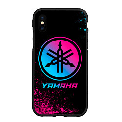 Чехол iPhone XS Max матовый Yamaha - neon gradient, цвет: 3D-черный