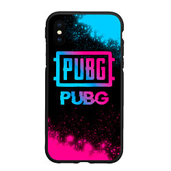 Чехол iPhone XS Max матовый PUBG - neon gradient