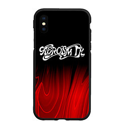 Чехол iPhone XS Max матовый Aerosmith red plasma