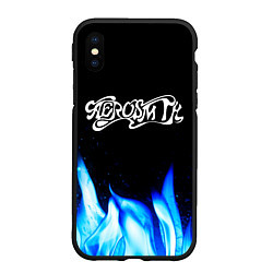 Чехол iPhone XS Max матовый Aerosmith blue fire