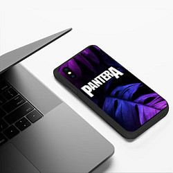 Чехол iPhone XS Max матовый Pantera neon monstera, цвет: 3D-черный — фото 2