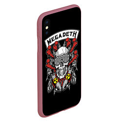 Чехол iPhone XS Max матовый Megadeth - ядерный череп, цвет: 3D-малиновый — фото 2