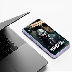 Чехол iPhone XS Max матовый Payday 3 mask, цвет: 3D-светло-сиреневый — фото 2