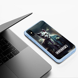 Чехол iPhone XS Max матовый Pay day 3 cat, цвет: 3D-голубой — фото 2
