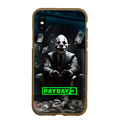 Чехол iPhone XS Max матовый Payday 3 game, цвет: 3D-коричневый