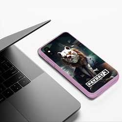 Чехол iPhone XS Max матовый Payday 3 lion, цвет: 3D-сиреневый — фото 2