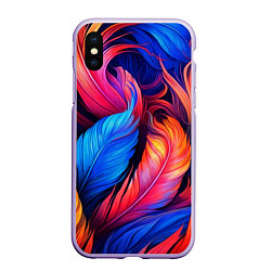 Чехол iPhone XS Max матовый Экзотические перья