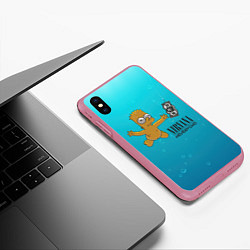 Чехол iPhone XS Max матовый Nirvana - Simpson, цвет: 3D-малиновый — фото 2